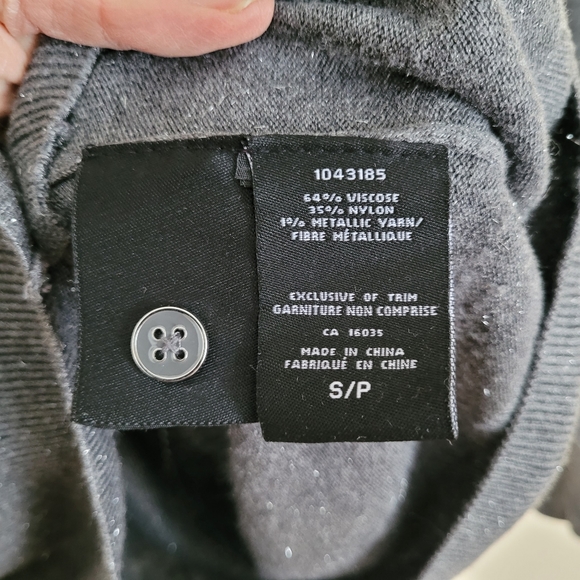 Nicole Miller | Grey Metallic Yarn Button Up Cardigan S - Picture 6 of 9